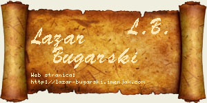 Lazar Bugarski vizit kartica